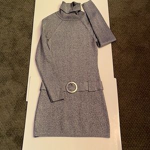 METALLIC INTERNATIONAL CONCEPTS SMALL TURTLENECK BELTED TUNIC